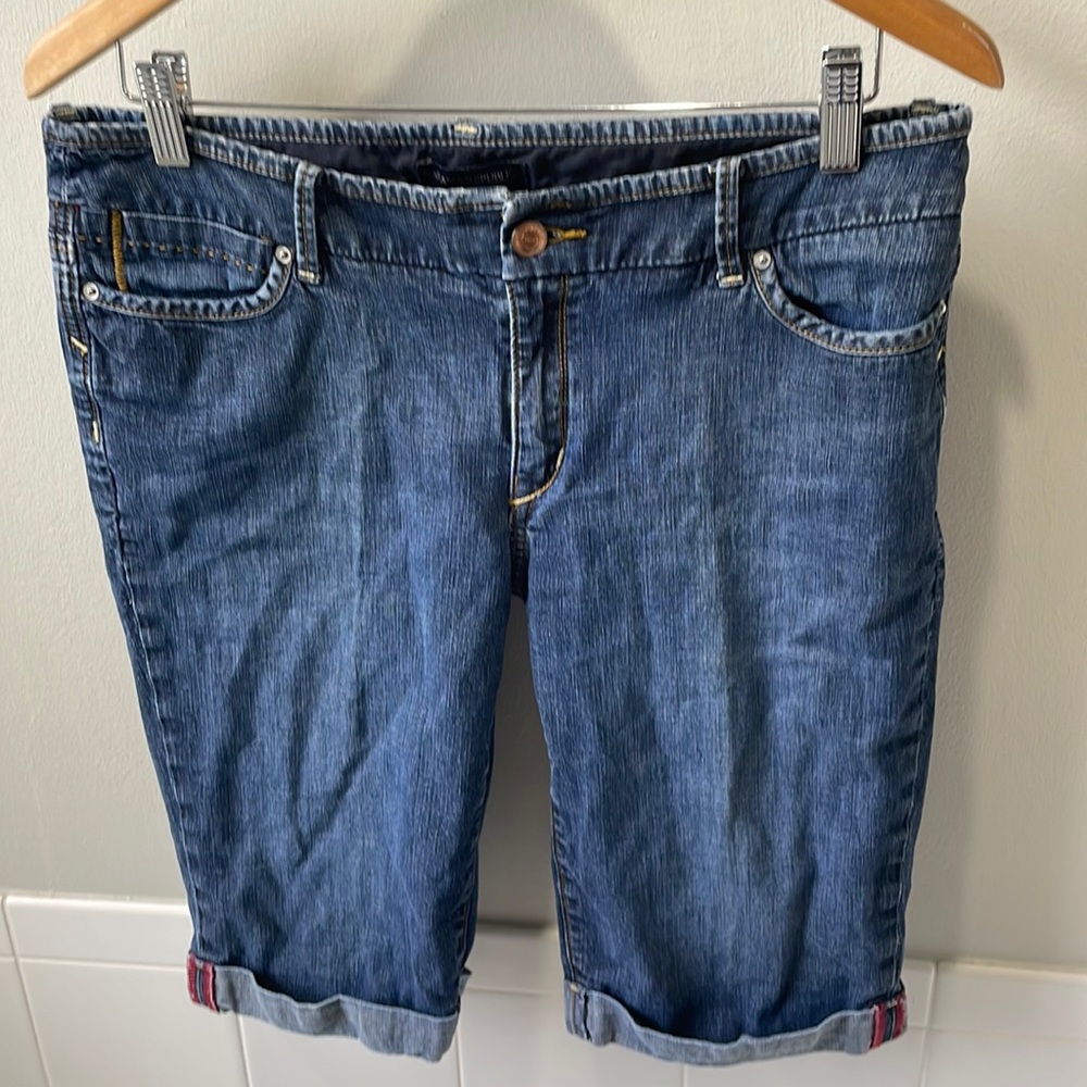 Banana Republic Denim Cuffed Bermuda Shorts Sz 10 EUC